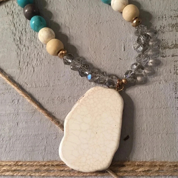 NEW 32” Ivory‎ Natural Stone Beaded Necklace - Picture 1 of 4